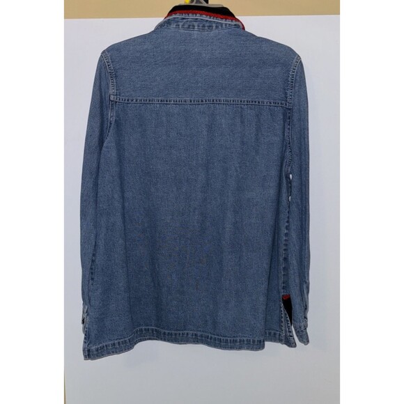 Quizz Again Blue Jean Women’s L Christmas Embroidered Winter Snowmen Shirt EUC - Picture 7 of 8